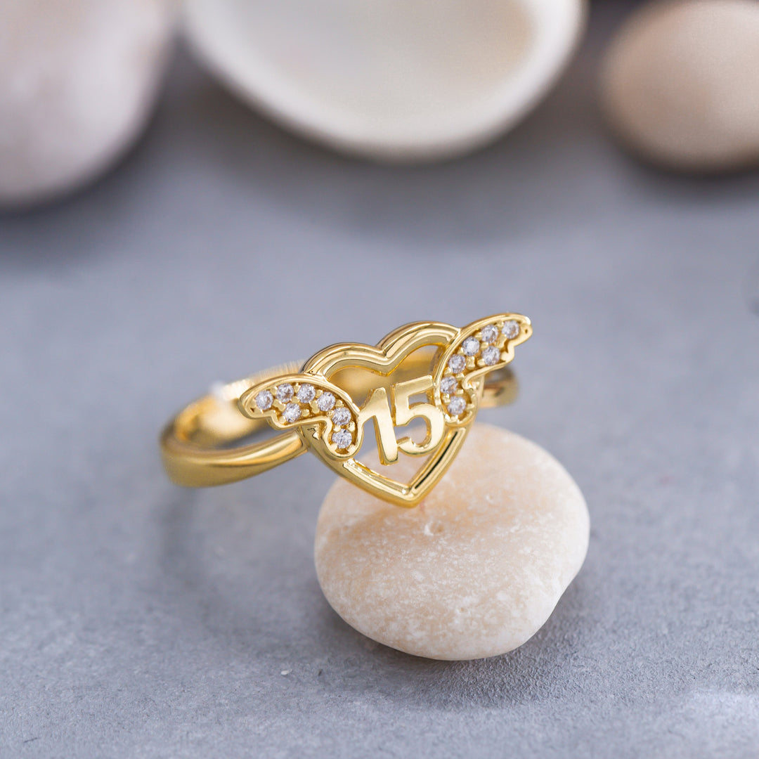 14K Solid Gold 15 Angel Wing Y166