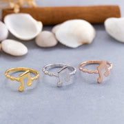 14K Solid Gold Musical Note Ring Y164