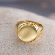 14K Solid Gold Signet Ring Y170
