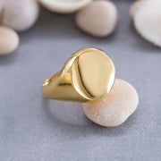 14K Solid Gold Signet Ring Y170