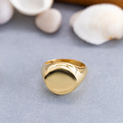 14K Solid Gold Signet Ring Y170