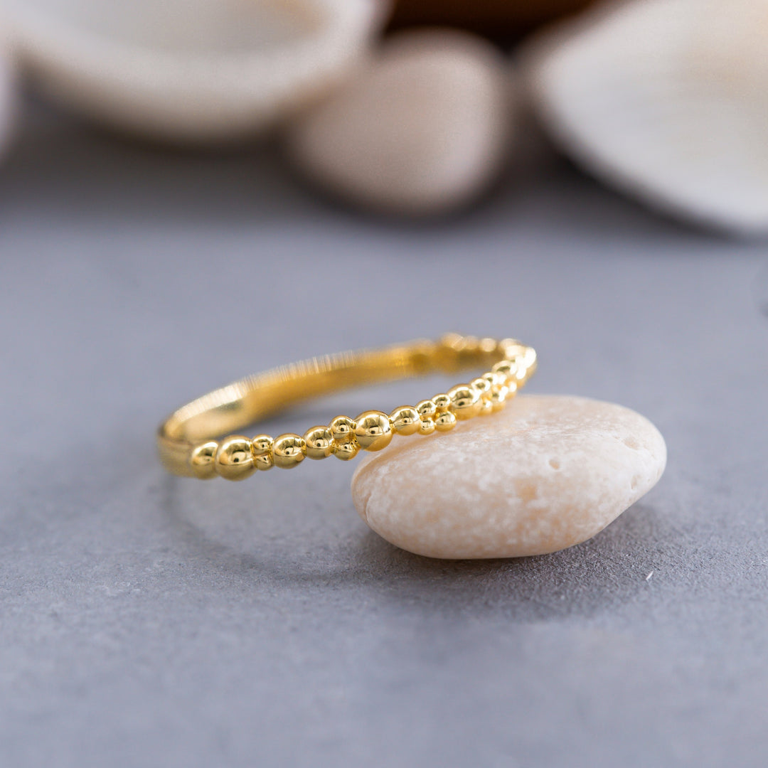 14K Solid Gold Bubble Ring Y154