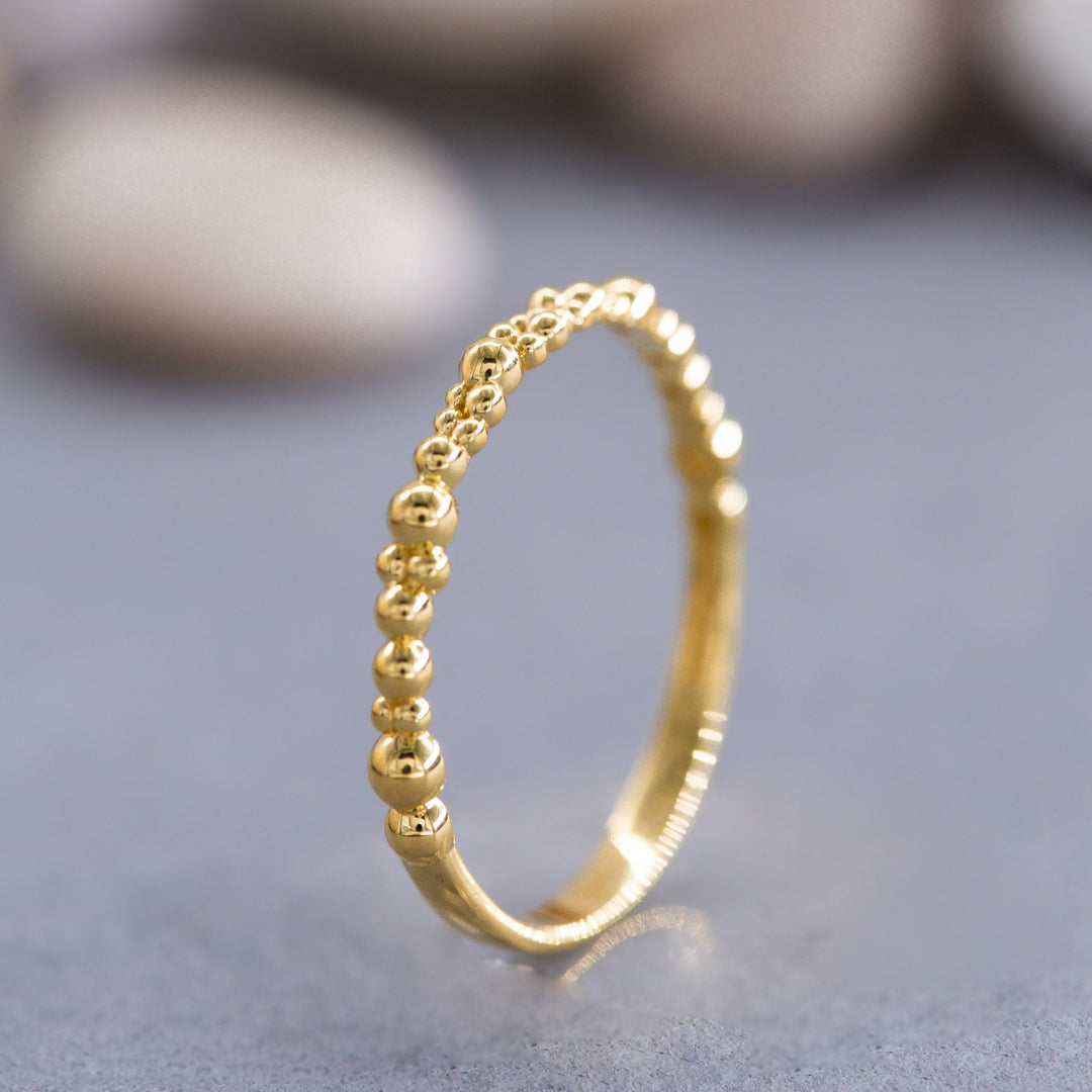 14K Solid Gold Bubble Ring Y154