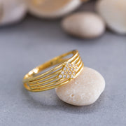 14K Solid Gold Stackable Ring Y175