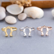 14K Solid Gold Horsehoe Ring Y172