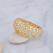 14K Solid Gold Braid Ring Y62
