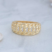 14K Solid Gold Braid Ring Y62