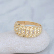 14K Solid Gold Braid Ring Y62