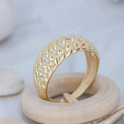 14K Solid Gold Braid Ring Y62