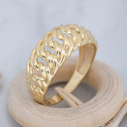 14K Solid Gold Braid Ring Y62