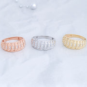 14K Solid Gold Braid Ring Y62