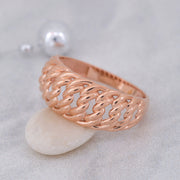 14K Solid Gold Braid Ring Y62