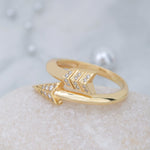 Load image into Gallery viewer, 14K Solid Gold Arrow Ring Y66
