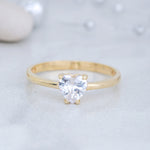 Load image into Gallery viewer, 14K Solid Gold Heart Solitaire Ring T15
