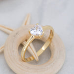 Load image into Gallery viewer, 14K Solid Gold Heart Solitaire Ring T15
