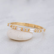 14K Solid Gold Baguette Ring B3