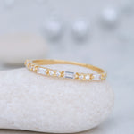 Load image into Gallery viewer, 14K Solid Gold Baguette Ring B3
