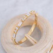 14K Solid Gold Baguette Ring B3