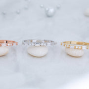 14K Solid Gold Baguette Ring B3