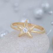 14K Solid Gold Starfish Ring Y68
