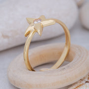 14K Solid Gold Starfish Ring Y68
