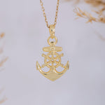 Load image into Gallery viewer, 14K Solid Gold Anchor Necklace K67
