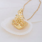 Load image into Gallery viewer, 14K Solid Gold Anchor Necklace K67
