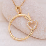 Load image into Gallery viewer, 14K Solid Gold Arrow Necklace K86
