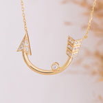 Load image into Gallery viewer, 14K Solid Gold Arrow Necklace K84
