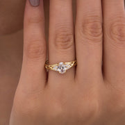 14K Solid Gold Solitaire Ring T4