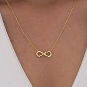 14K Solid Gold Infinity Necklace K73