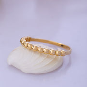 14K Solid Gold Bubble Ring Y29