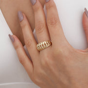 14K Solid Gold Braid Ring Y62