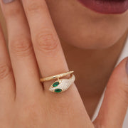 14K Solid Gold Snake Ring Y71