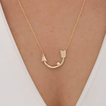 Load image into Gallery viewer, 14K Solid Gold Arrow Necklace K84
