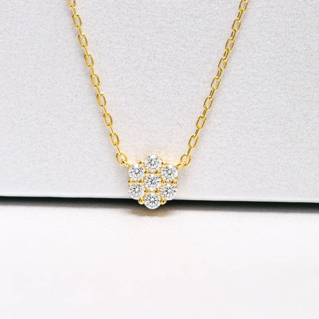 14K Solid Gold Solitaire Necklace K53