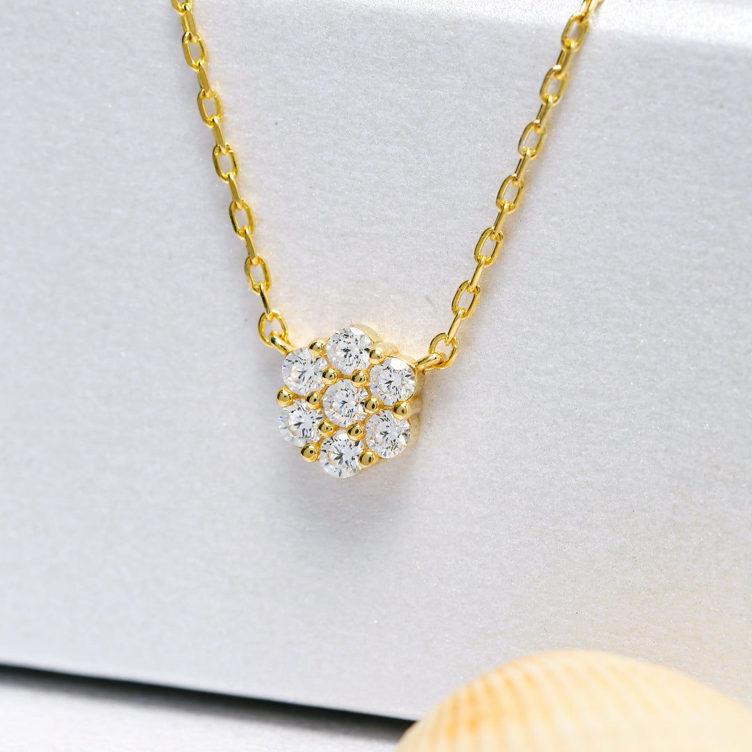 14K Solid Gold Solitaire Necklace K53