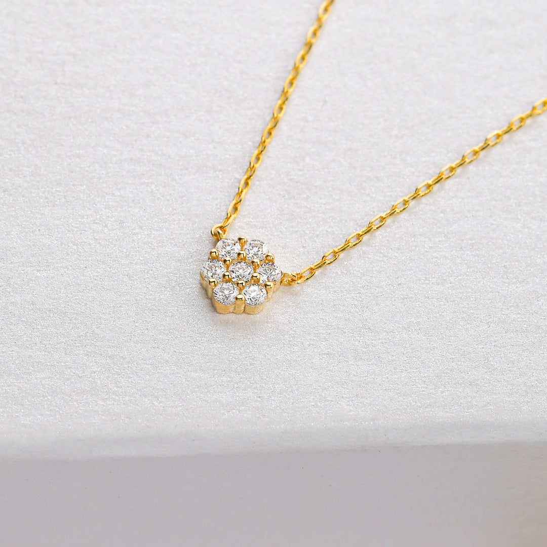 14K Solid Gold Solitaire Necklace K53