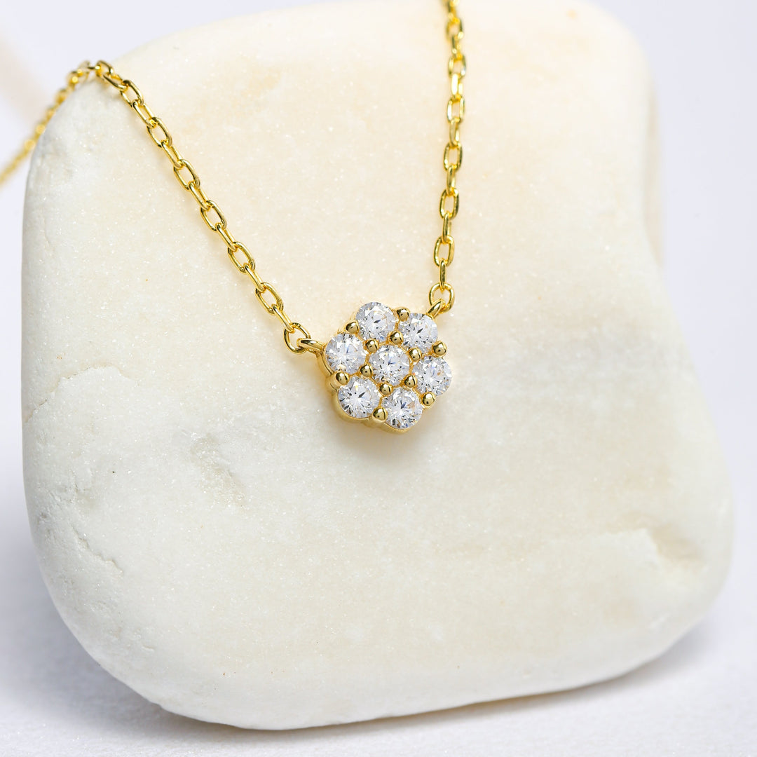 14K Solid Gold Solitaire Necklace K53