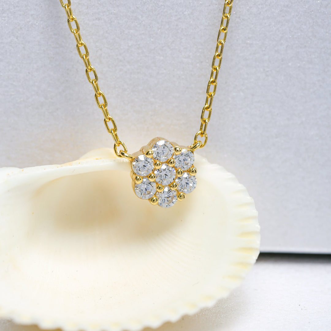 14K Solid Gold Solitaire Necklace K53