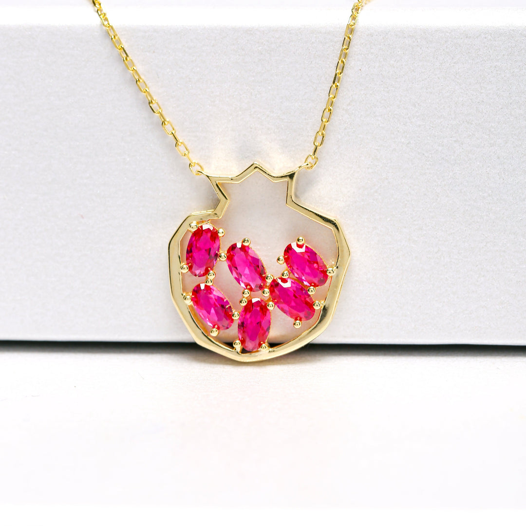 14K Solid Gold Fruit Necklace K54