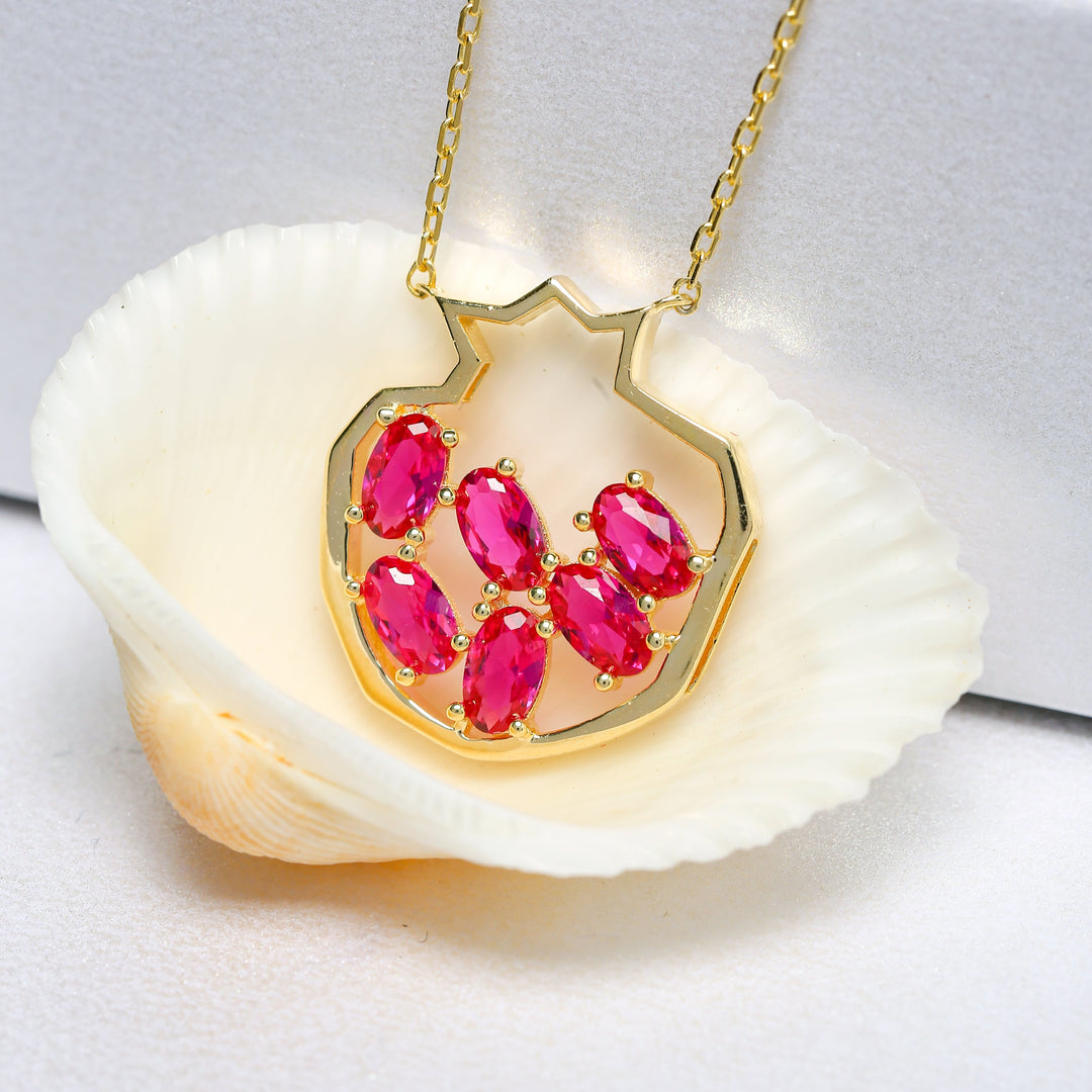 14K Solid Gold Fruit Necklace K54