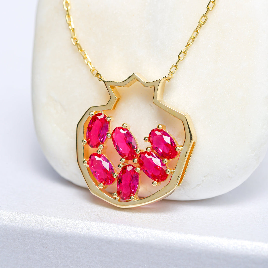 14K Solid Gold Fruit Necklace K54