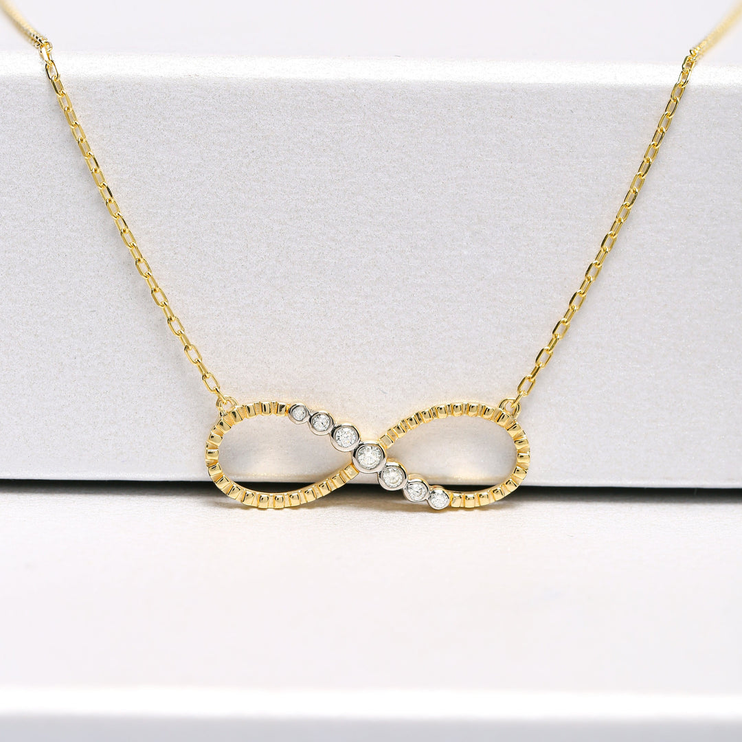 14K Solid Gold Infinity Necklace K55