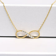 14K Solid Gold Infinity Necklace K55