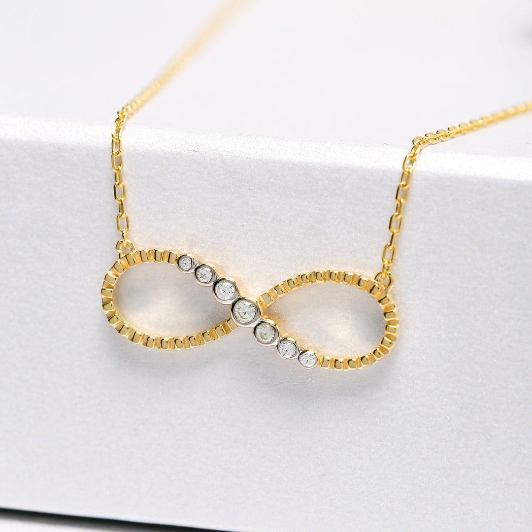 14K Solid Gold Infinity Necklace K55