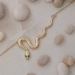 Load image into Gallery viewer, 14K Solid Gold Snake Necklace K81
