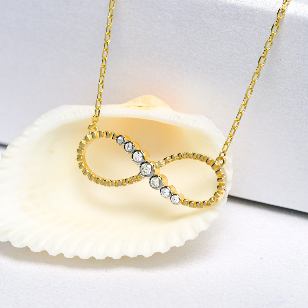 14K Solid Gold Infinity Necklace K55