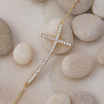 Load image into Gallery viewer, 14K Solid Gold Curved Cross Necklace K82
