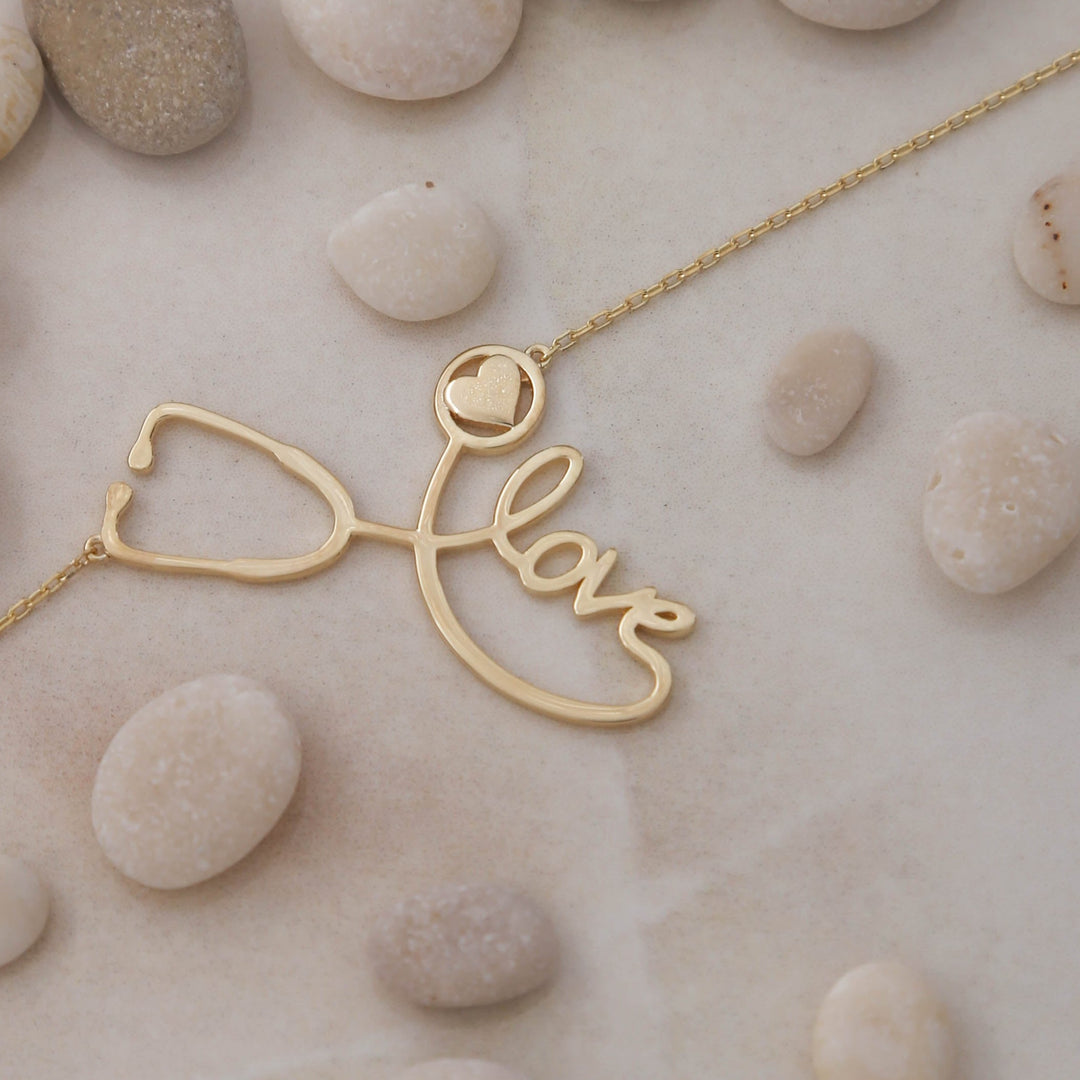 14K Solid Gold Doctor Necklace K83